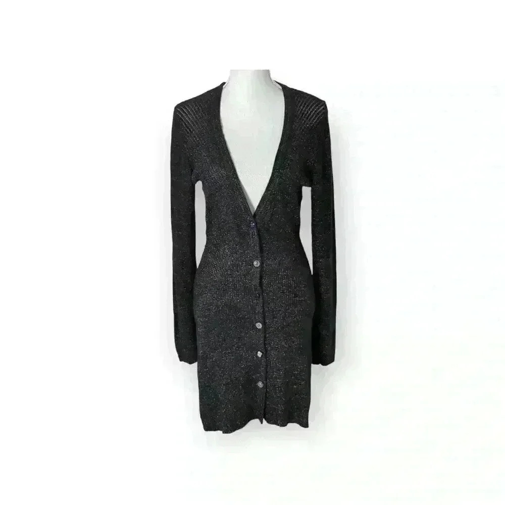 Plenty By Tracy Reese Sparkle Long Line Cardigan Size L Euc